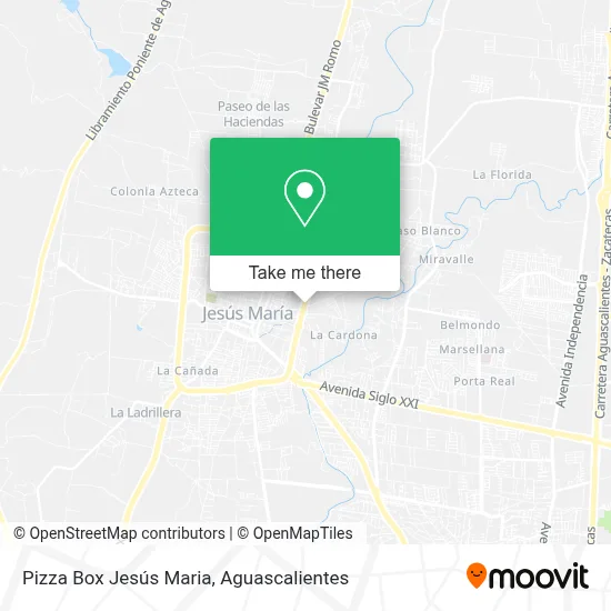 Pizza Box Jesús Maria map