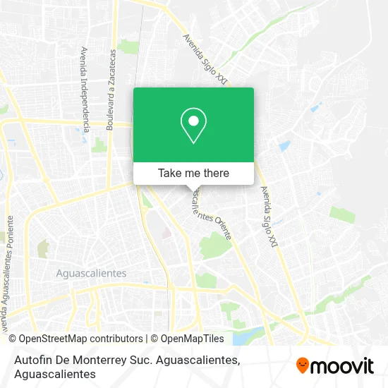 Autofin De Monterrey Suc. Aguascalientes map