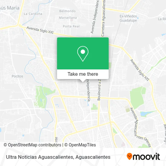 Ultra Noticias Aguascalientes map
