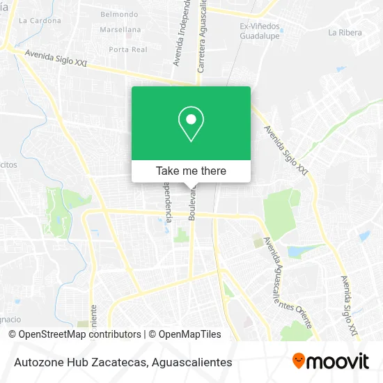 Autozone Hub Zacatecas map