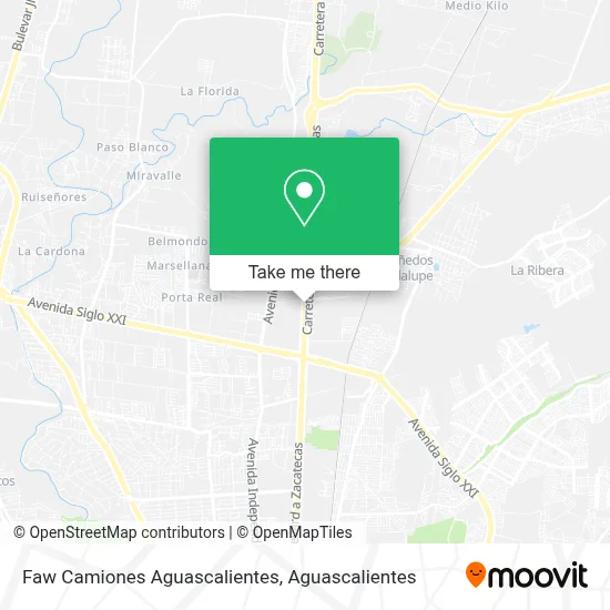 Faw Camiones Aguascalientes map
