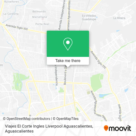 Viajes El Corte Ingles Liverpool Aguascalientes map