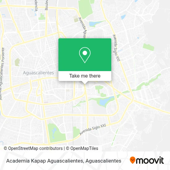 Academia Kapap Aguascalientes map