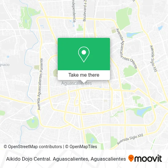 Aikido Dojo Central. Aguascalientes map