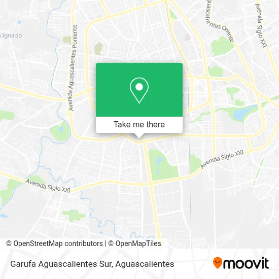 Garufa Aguascalientes Sur map