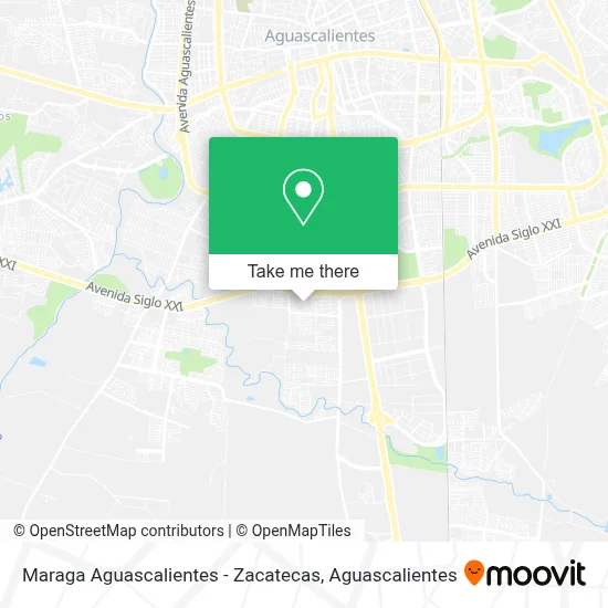 Maraga Aguascalientes - Zacatecas map
