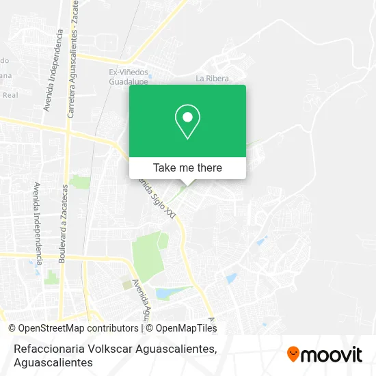 Refaccionaria Volkscar Aguascalientes map