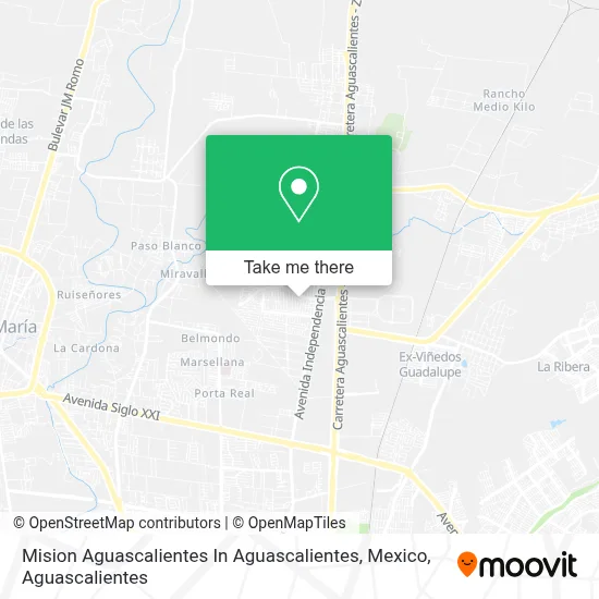 Mision Aguascalientes In Aguascalientes, Mexico map