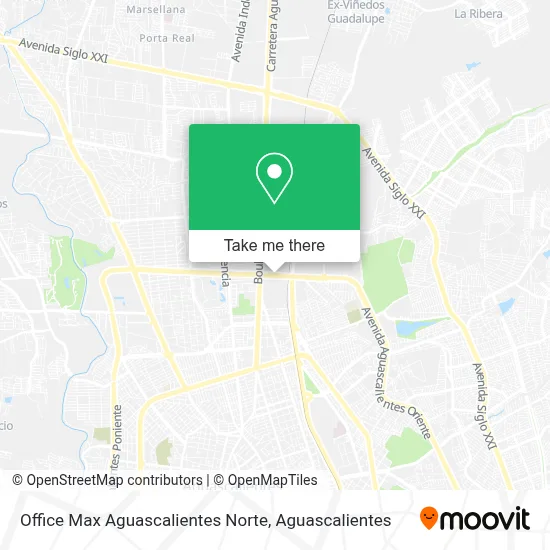 Office Max Aguascalientes Norte map