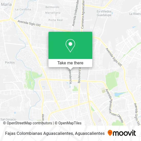 Fajas Colombianas Aguascalientes map