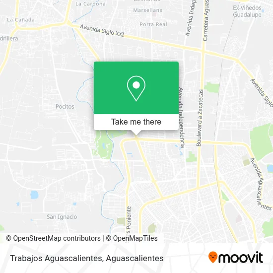 Trabajos Aguascalientes map