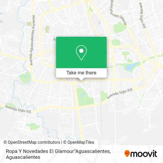 Ropa Y Novedades El Glamour"Aguascalientes map