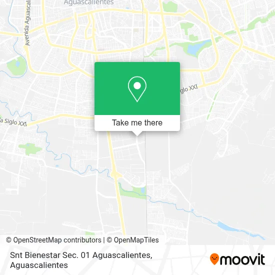 Snt Bienestar Sec. 01 Aguascalientes map