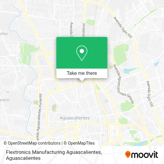 Flextronics Manufacturing Aguascalientes map