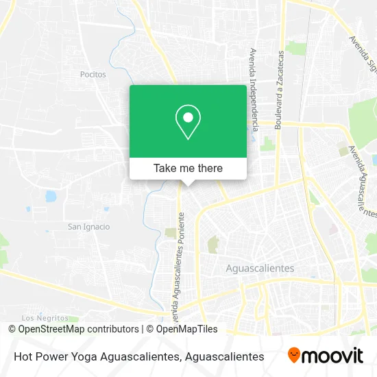 Hot Power Yoga Aguascalientes map