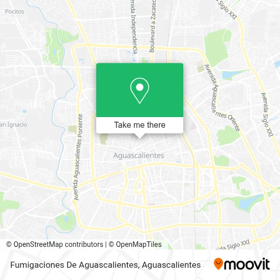 Fumigaciones De Aguascalientes map