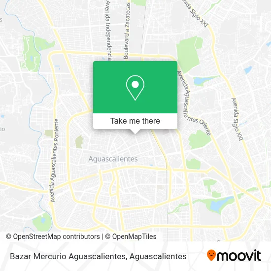 Bazar Mercurio Aguascalientes map
