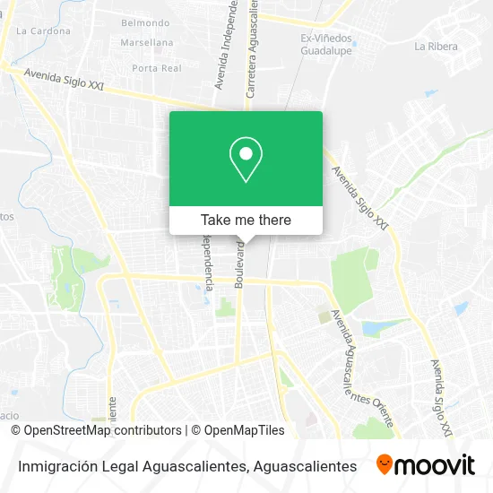 Inmigración Legal Aguascalientes map