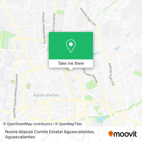 Nueva Alianza Comite Estatal Aguascalientes map