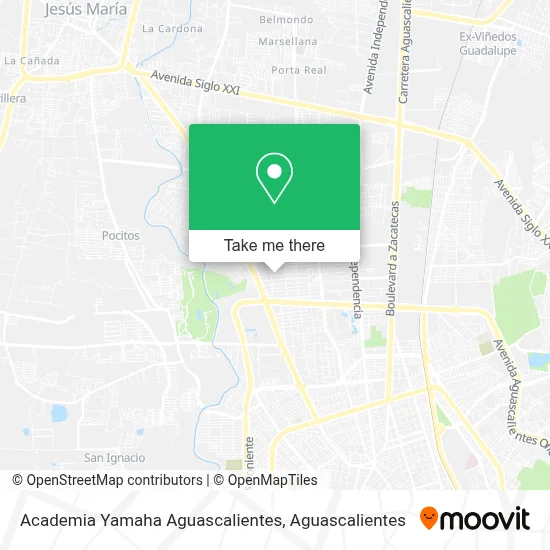 Academia Yamaha Aguascalientes map