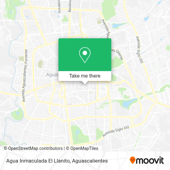 Agua Inmaculada El Llanito map