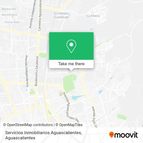 Servicios Inmobiliarios Aguascalientes map