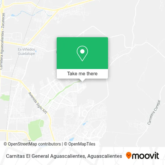Carnitas El General Aguascalientes map