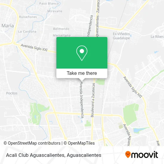 Acali Club Aguascalientes map