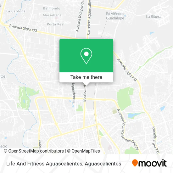 Life And Fitness Aguascalientes map