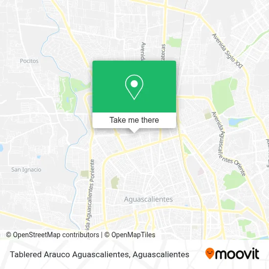 Tablered Arauco Aguascalientes map