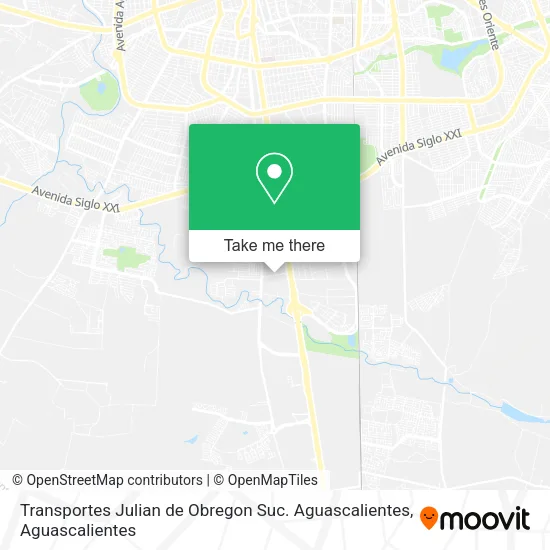 Transportes Julian de Obregon Suc. Aguascalientes map