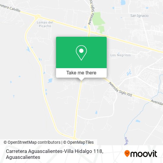Mapa de Carretera Aguascalientes-Villa Hidalgo 118