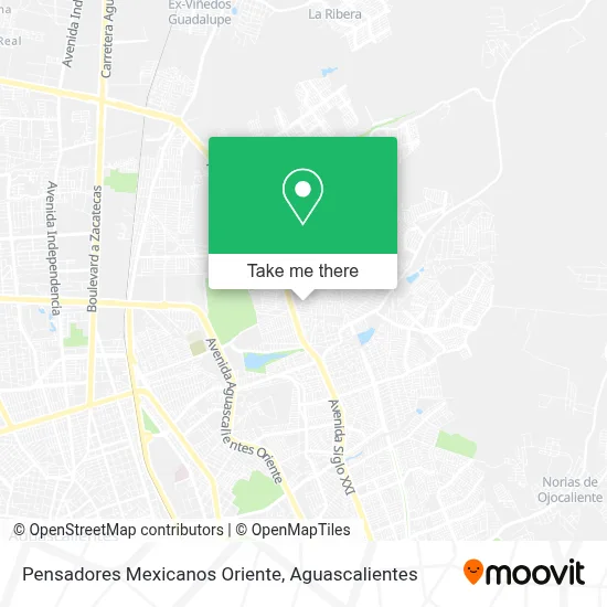 Pensadores Mexicanos Oriente map