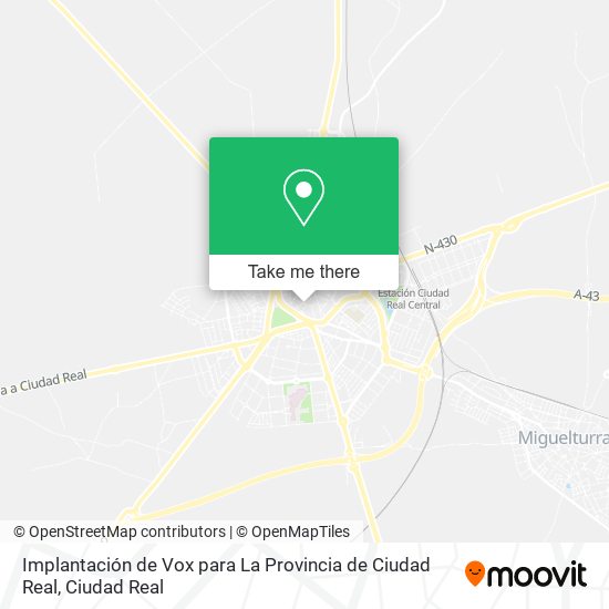 Implantación de Vox para La Provincia de Ciudad Real map