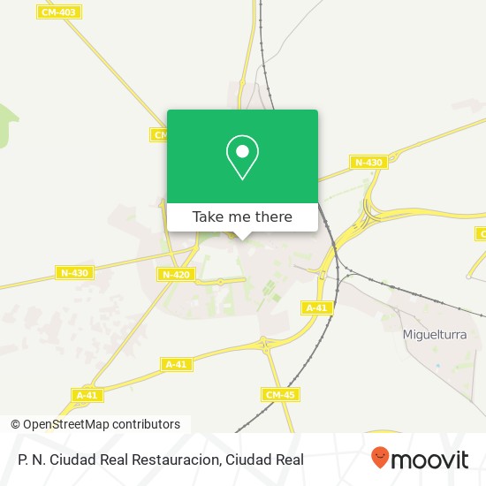 mapa P. N. Ciudad Real Restauracion, Avenida Tablas de Daimiel, 3 13004 Ciudad Real