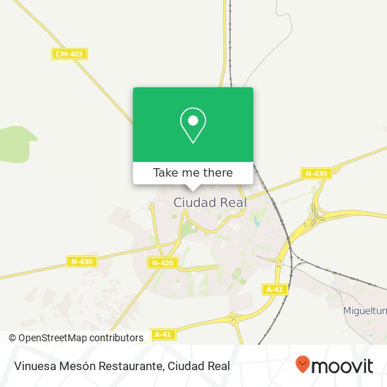 mapa Vinuesa Mesón Restaurante, Calle de los Reyes, 27 13002 Ciudad Real