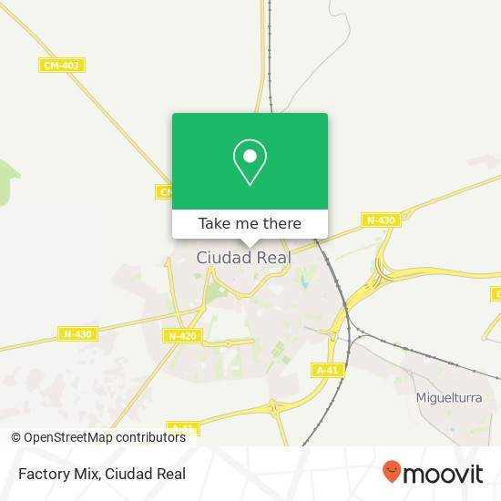 mapa Factory Mix, Calle de la Paloma, 14 13004 Ciudad Real