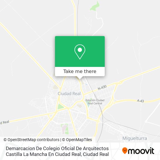 Demarcacion De Colegio Oficial De Arquitectos Castilla La Mancha En Ciudad Real map