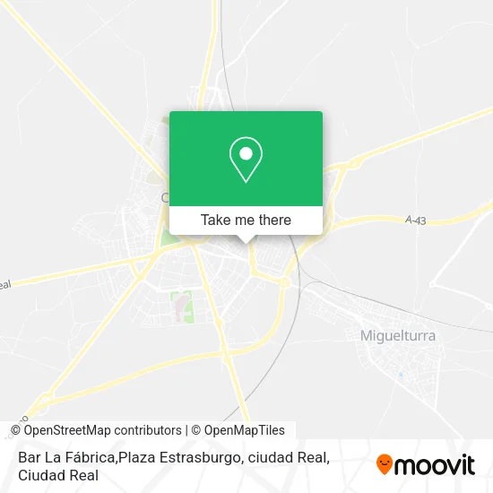 Bar La Fábrica,Plaza Estrasburgo, ciudad Real map