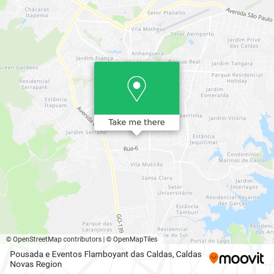 Mapa Pousada e Eventos Flamboyant das Caldas