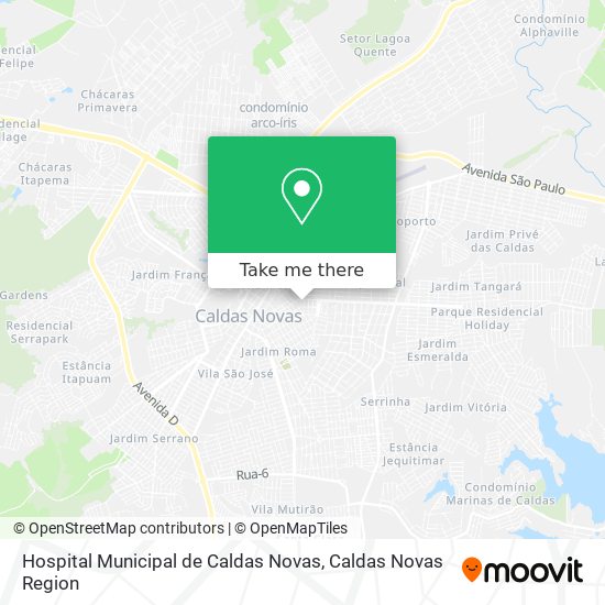 Mapa Hospital Municipal de Caldas Novas