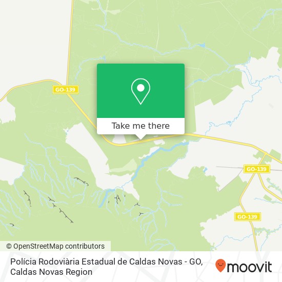 Mapa Polícia Rodoviària Estadual de Caldas Novas - GO