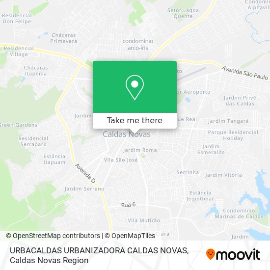 Mapa URBACALDAS URBANIZADORA CALDAS NOVAS