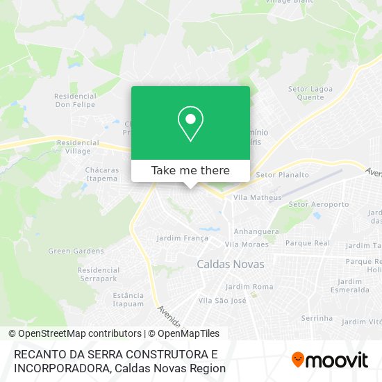 Mapa RECANTO DA SERRA CONSTRUTORA E INCORPORADORA