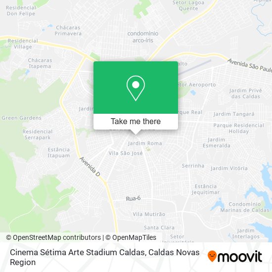 Mapa Cinema Sétima Arte Stadium Caldas