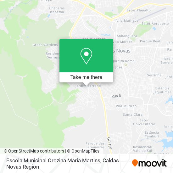 Mapa Escola Municipal Orozina Maria Martins