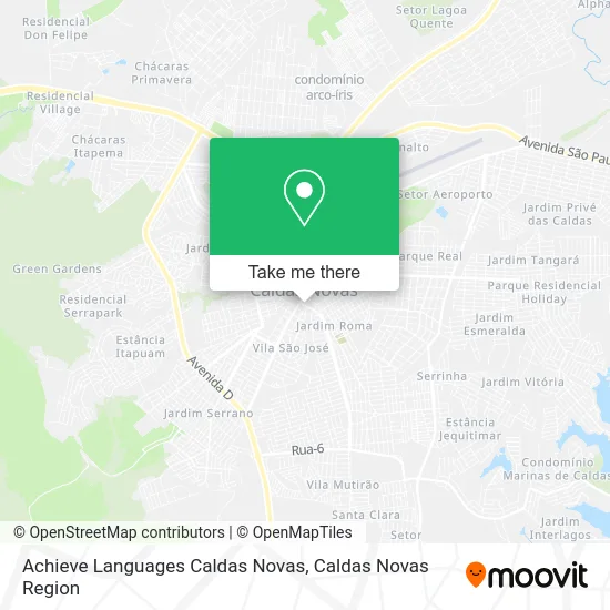 Achieve Languages Caldas Novas map