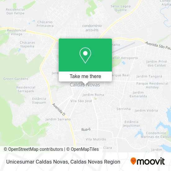 Unicesumar Caldas Novas map