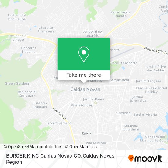 BURGER KING Caldas Novas-GO map