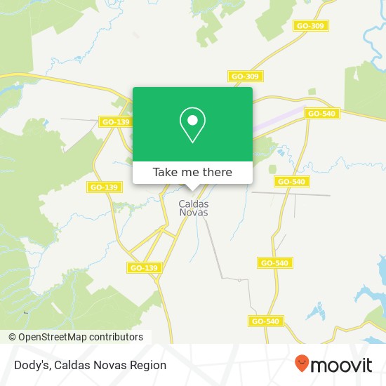 Mapa Dody's, Rua Antônio Coelho de Godoy Caldas Novas Caldas Novas-GO 75690-000
